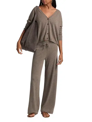 Lisa Yang Women's Sofi Cashmere Trousers - Truffle - Size Medium | Thumbnail 2