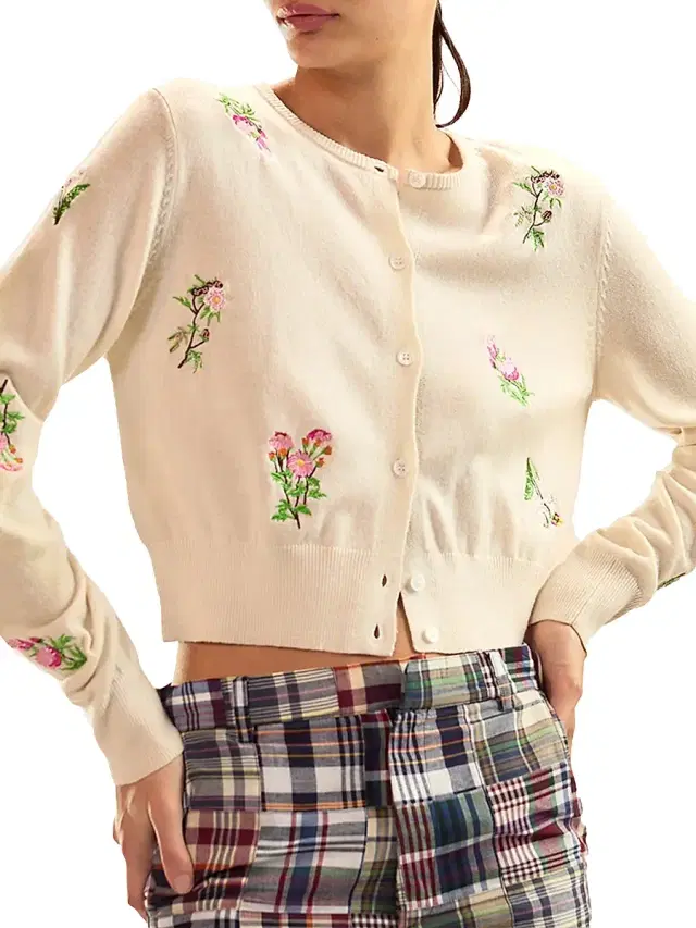 Cynthia Rowley Women's Forget Me Not Embroidered Floral Cardigan - White Multi