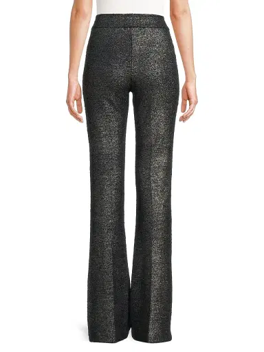 Avenue Montaigne Women's Metallic Stretch Flared Pants - Platinum | Thumbnail 5 Avenue Montaigne Women's Metallic Stretch Flared Pants - Platinum | Thumbnail 5