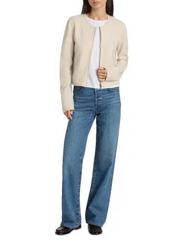 LESET Women's Jesse Wool Two-Way Zip Cardigan - Alabaster - Size XL | Thumbnail 2