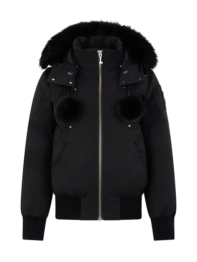 Moose Knuckles Women's Debbie Shearling-Trim Down Bomber Jacket - Black