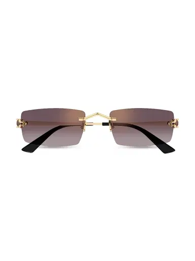 Cartier Women's Panthère Classic 55MM 24K-Gold-Plated Rectangular Sunglasses - Gold Brown | Thumbnail 3 Cartier Women's Panthère Classic 55MM 24K-Gold-Plated Rectangular Sunglasses - Gold Brown | Thumbnail 3