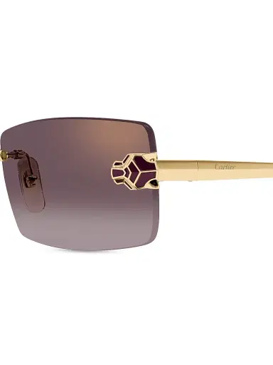 Cartier Women's Panthère Classic 55MM 24K-Gold-Plated Rectangular Sunglasses - Gold Brown | Thumbnail 4 Cartier Women's Panthère Classic 55MM 24K-Gold-Plated Rectangular Sunglasses - Gold Brown | Thumbnail 4