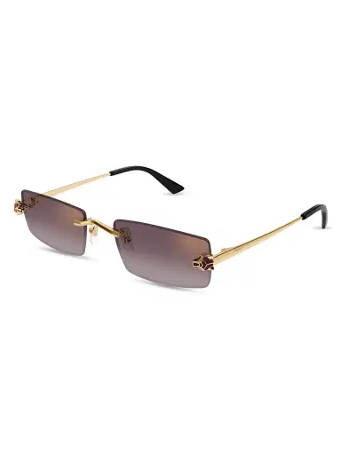 Cartier Women's Panthère Classic 55MM 24K-Gold-Plated Rectangular Sunglasses - Gold Brown | Thumbnail 1 Cartier Women's Panthère Classic 55MM 24K-Gold-Plated Rectangular Sunglasses - Gold Brown | Thumbnail 1