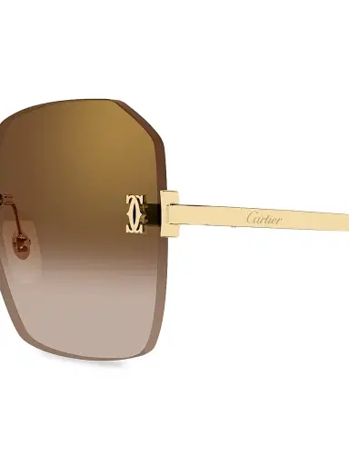 Cartier Women's Double C 55MM Geometrical Sunglasses - Gold Yellow | Thumbnail 3 Cartier Women's Double C 55MM Geometrical Sunglasses - Gold Yellow | Thumbnail 3