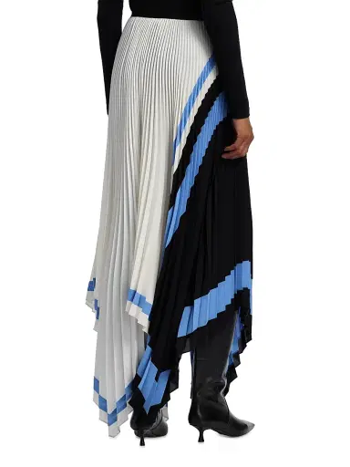 Proenza Schouler Women's Emilia Striped Pleated Asymmetrical Midi-Skirt - White Multi | Thumbnail 5