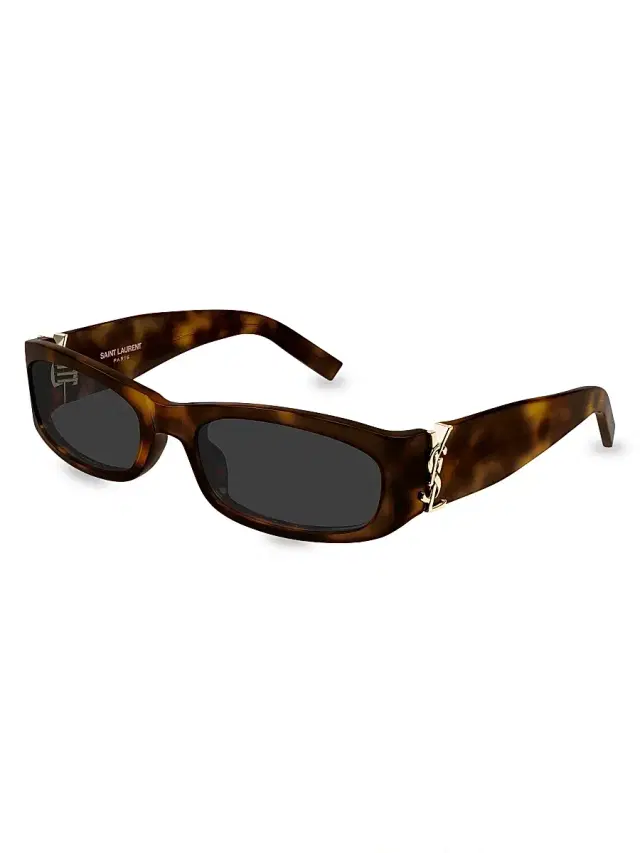 Saint Laurent Women's 55MM Rectangular Sunglasses - Havana