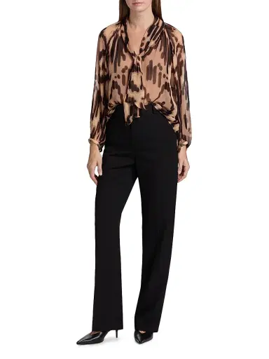 Ba&sh Women's Alof Abstract-Print Tieneck Blouse | Thumbnail 2