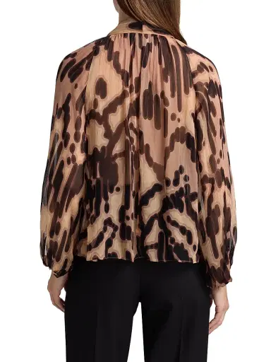 Ba&sh Women's Alof Abstract-Print Tieneck Blouse | Thumbnail 5