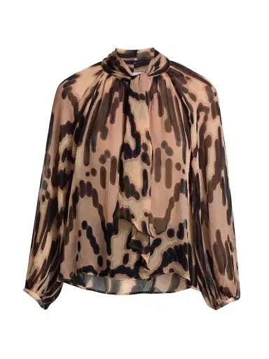 Ba&sh Women's Alof Abstract-Print Tieneck Blouse | Thumbnail 1