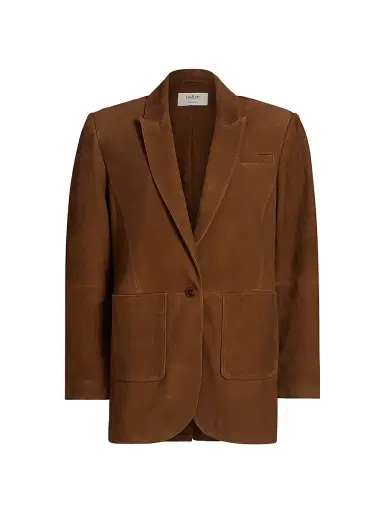 Ba&sh Women's Mosty Leather Blazer - Terre - Size Medium | Thumbnail 1 Ba&sh Women's Mosty Leather Blazer - Terre - Size Medium | Thumbnail 1