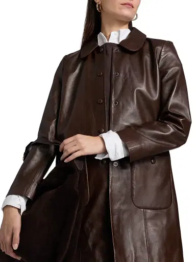 Ba&sh Women's Madie Leather Coat - Marron - Size Large | Thumbnail 6 Ba&sh Women's Madie Leather Coat - Marron - Size Large | Thumbnail 6