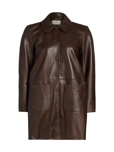 Ba&sh Women's Madie Leather Coat - Marron - Size Large | Thumbnail 1 Ba&sh Women's Madie Leather Coat - Marron - Size Large | Thumbnail 1