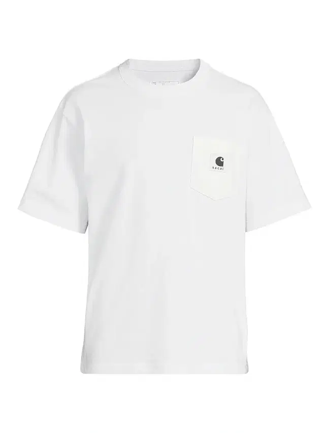 Men's Sacai x Carhartt WIP Patch Pocket Cotton T-Shirt - White