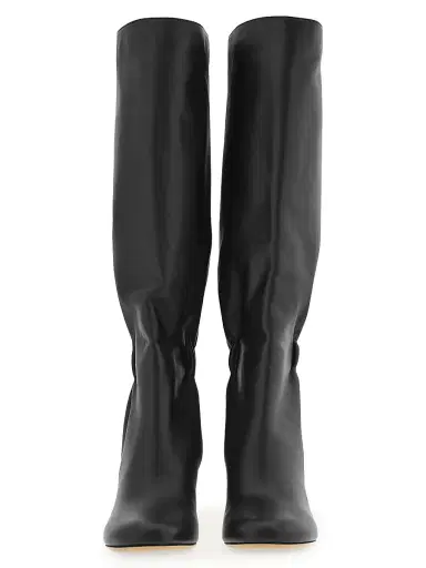 FERRAGAMO Women's Jannette 70MM Leather Block-Heel Boots - Nero | Thumbnail 4