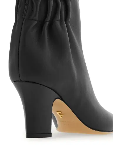 FERRAGAMO Women's Jannette 70MM Leather Block-Heel Boots - Nero | Thumbnail 6