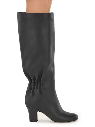 FERRAGAMO Women's Jannette 70MM Leather Block-Heel Boots - Nero | Thumbnail 7