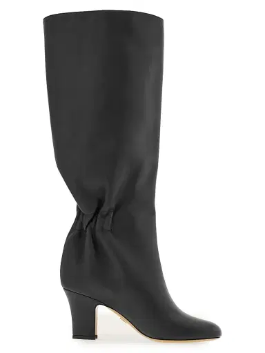 FERRAGAMO Women's Jannette 70MM Leather Block-Heel Boots - Nero | Thumbnail 1