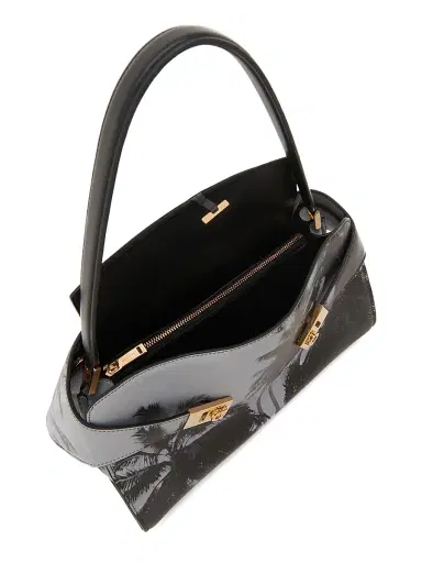 FERRAGAMO Women's Gancini Palm-Printed Leather Shoulder Bag - Optic White | Thumbnail 3 FERRAGAMO Women's Gancini Palm-Printed Leather Shoulder Bag - Optic White | Thumbnail 3
