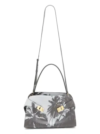 FERRAGAMO Women's Gancini Palm-Printed Leather Shoulder Bag - Optic White | Thumbnail 5 FERRAGAMO Women's Gancini Palm-Printed Leather Shoulder Bag - Optic White | Thumbnail 5