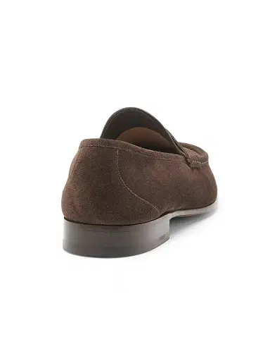 TOM FORD Men's York Suede Penny Loafers - Coffee | Thumbnail 3