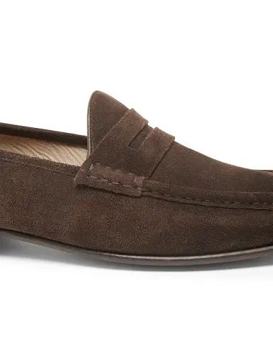 TOM FORD Men's York Suede Penny Loafers - Coffee | Thumbnail 5