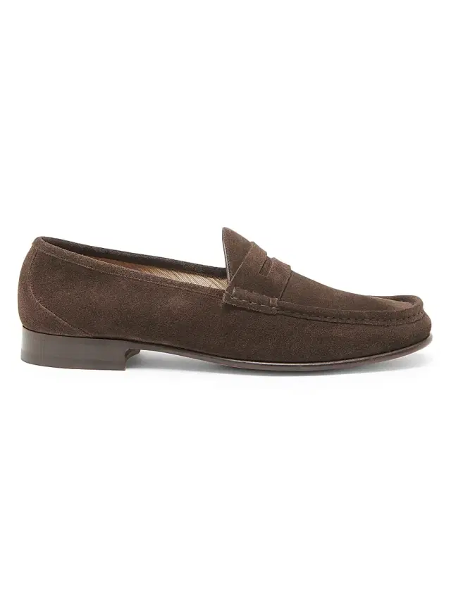 Men's York Suede Penny Loafers - Coffee