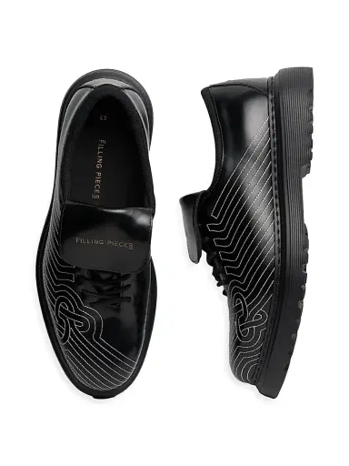 Filling Pieces Men's Derby Football Leather Shoes - Black | Thumbnail 2