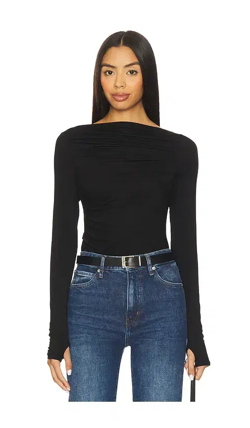 Enza Costa Draped Boatneck Top