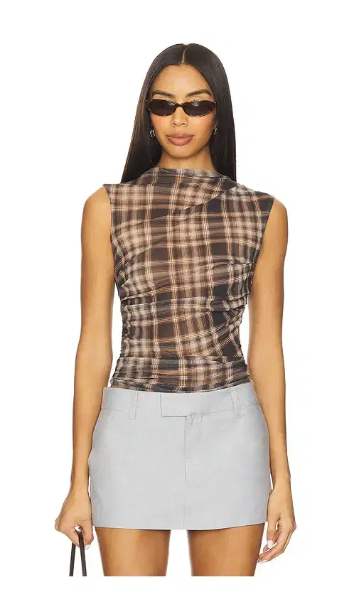Mesh Sleeveless Twist Top
