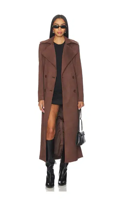 Bardot Kira Faux Suede Trench Coat | Thumbnail 1