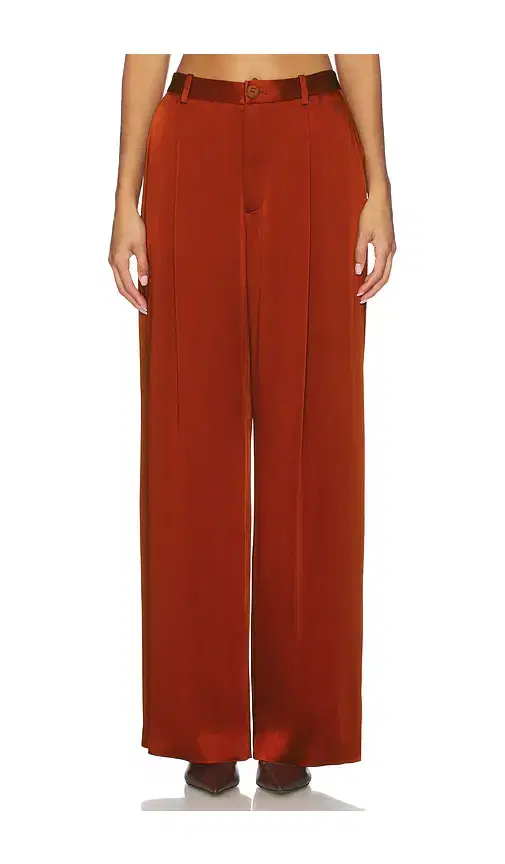 Satin Relaxed Pleated Pant