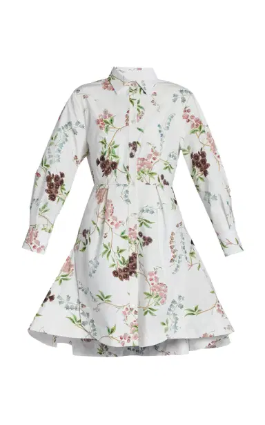 Erdem Floral Organic Cotton Mini Shirt Dress | Thumbnail 1