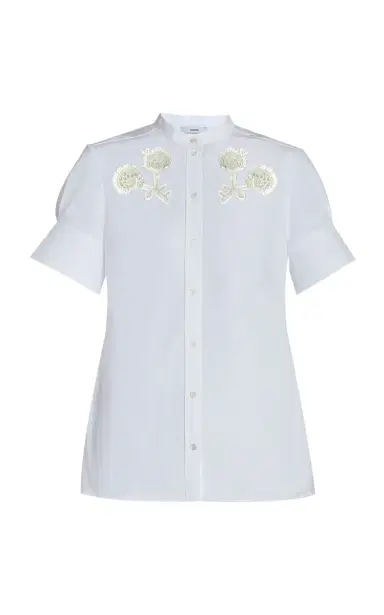 Erdem Appliquéd Organic-Cotton Top | Thumbnail 1