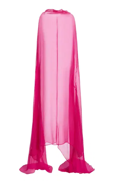 Dries Van Noten Ducy Cape-Sleeve Mousseline-Silk Dress | Thumbnail 8