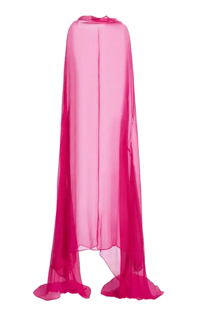 Dries Van Noten Ducy Cape-Sleeve Mousseline-Silk Dress