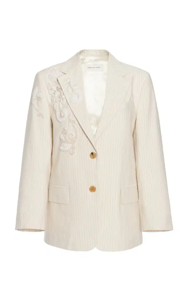 Dries Van Noten Birdy Embroidered Cotton-Blend Blazer