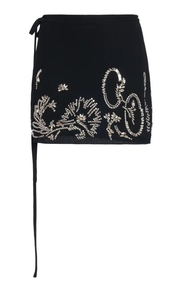 Dries Van Noten Gabrina Embellished Crepe Mini Skirt