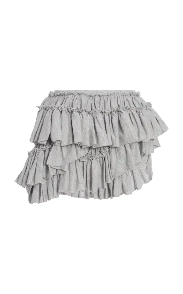 Huryl Ruffled Cotton-Jersey Mini Shorts