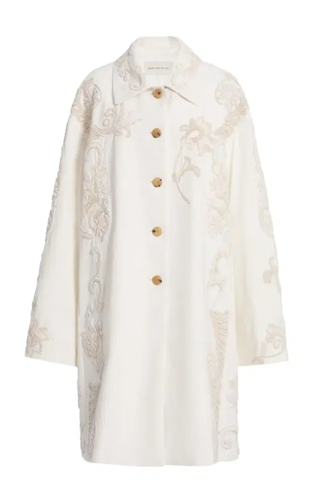 Dries Van Noten Rondero Embroidered Cotton-Canvas Coat