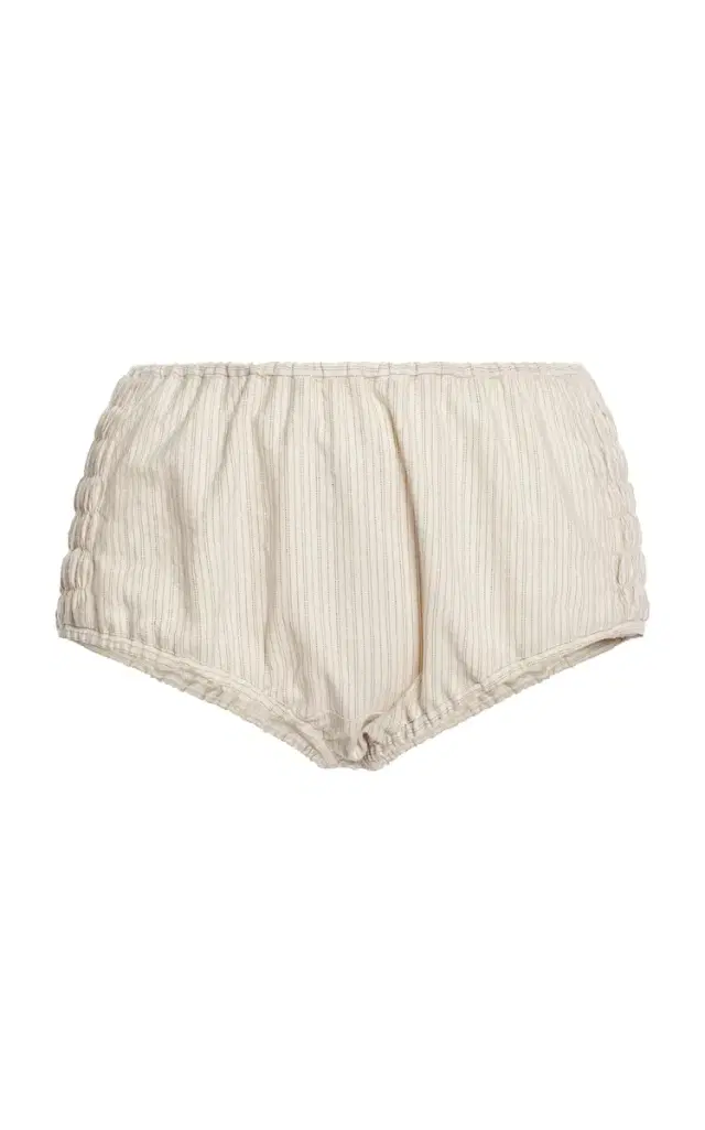 Dries Van Noten Pixie Gathered Cotton-Blend Mini Shorts