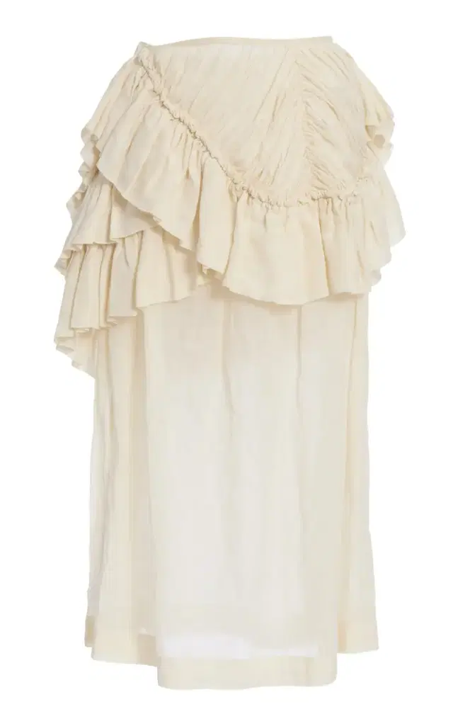 Dries Van Noten Shelby Ruffled Mousseline-Ramie Mini Skirt