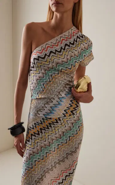 Missoni One-Shoulder Chevron Knit Maxi Dress | Thumbnail 3