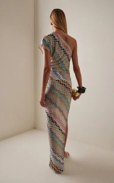 Missoni One-Shoulder Chevron Knit Maxi Dress | Thumbnail 4