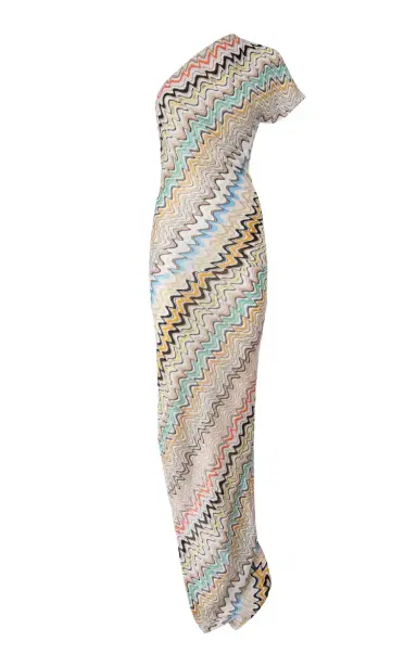 Missoni One-Shoulder Chevron Knit Maxi Dress | Thumbnail 1