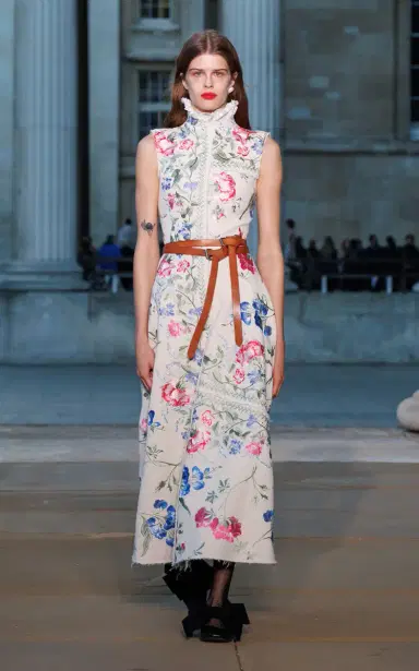Erdem Embroidered Cotton-Twill Midi Dress | Thumbnail 2