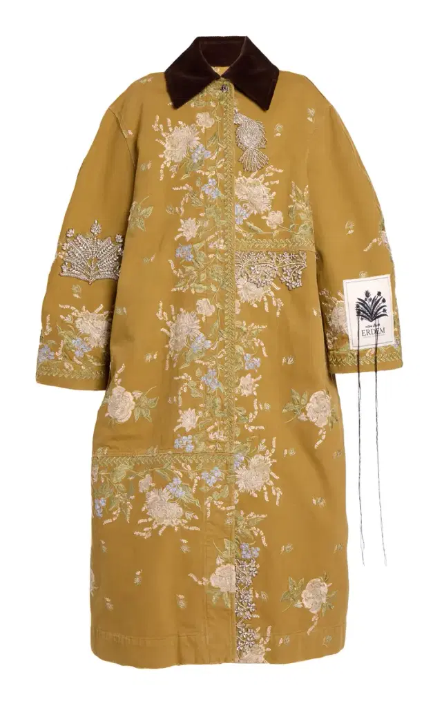 Embroidered Leather Coat