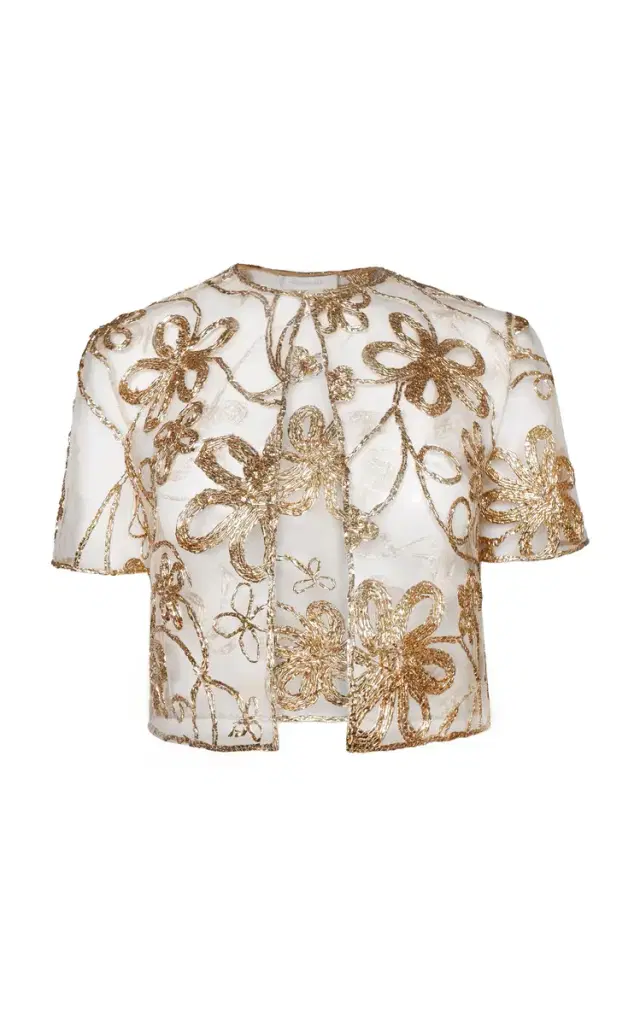 Raffia Tulle-Blend Bolero - Multi