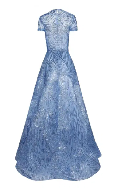 Naeem Khan Metallic Raffia Tulle-Blend Gown | Thumbnail 4
