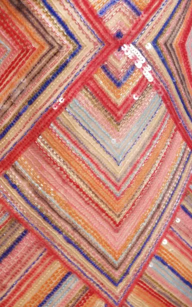 Naeem Khan Beaded Striped Illusion Dress | Thumbnail 6